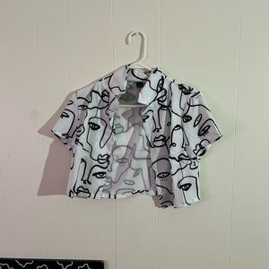 Black & White Graphic Blouse